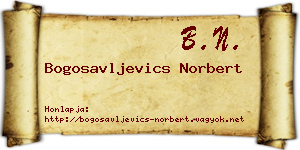 Bogosavljevics Norbert névjegykártya